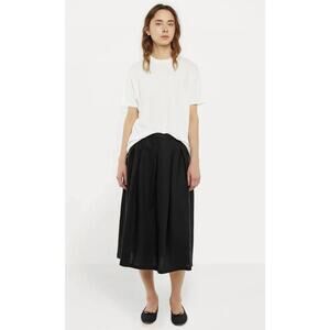 La Garconne Moderne Linen Tuck Skirt Black - M